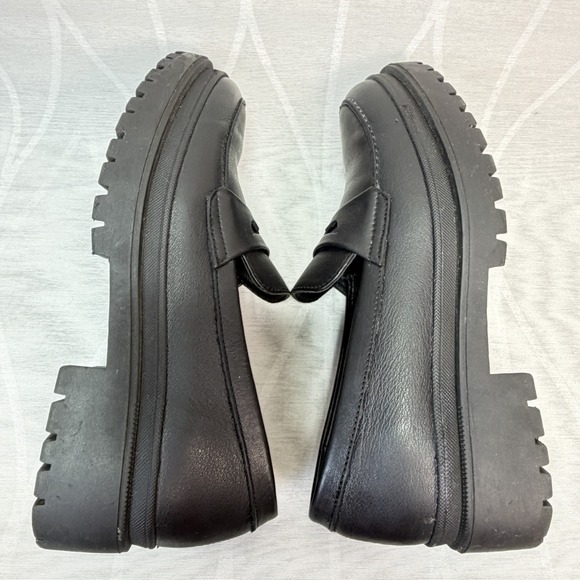 Portland Leather Goods Patina Zoe Chunky Platform Loafer Black Leather 9.5 EUC - Picture 7 of 9